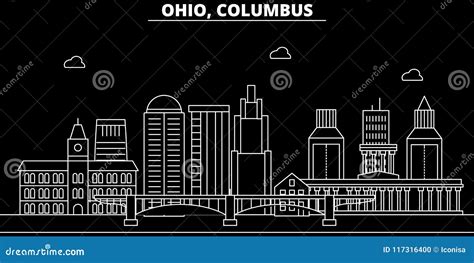 Columbus Silhouette Skyline. USA - Columbus Vector City, American Linear Architecture, Buildings ...