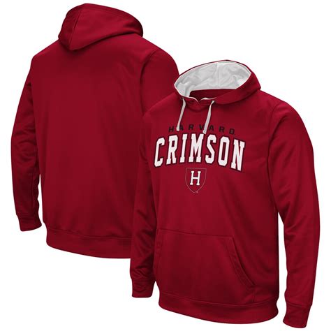 Colosseum Harvard Crimson Crimson Mascot Logo Performance Pullover Hoodie