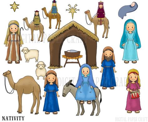 Nativity Clipart Christmas Clipart Christian Clipart - Etsy Israel