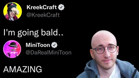 Minitoon Reacts To KreekCraft Going Bald! - YouTube