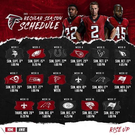 Falcons 2019 regular season schedule : falcons