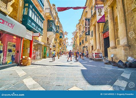 Walk Republic Street, Valletta, Malta Editorial Image - Image of ...