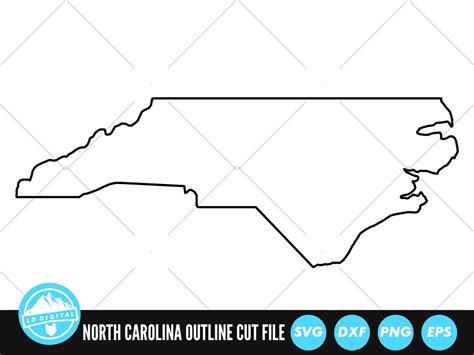 North Carolina Outline SVG Files North Carolina Cut Files United States ...