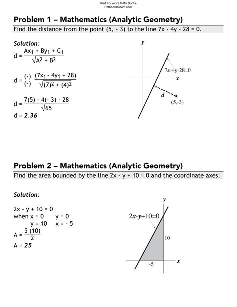 Analytic Geometry Problems with Solutions - Problem 1 – Mathematics (Analytic Geometry) Find the ...