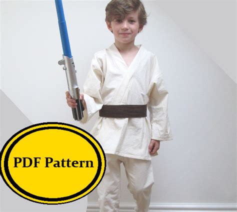 Jedi Costume Sewing Pattern Star Wars Luke Skywalker Anakin Childrens Dress Up Pdf Digital ...