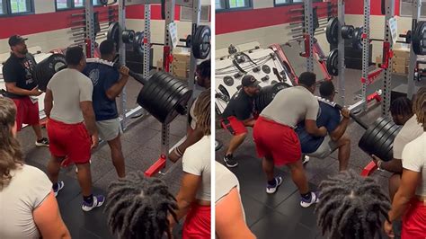 Browns' Nick Chubb Squats 610 Pounds Easily At Georgia High School