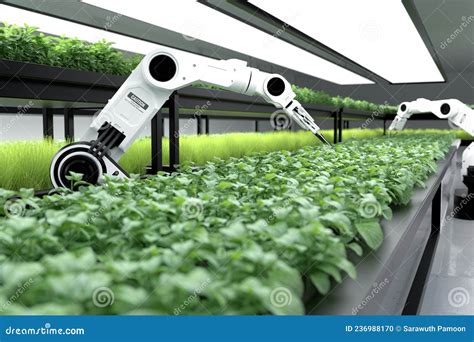 Smart Robotic Farmers Concept, Robot Farmers, Agriculture Technology ...