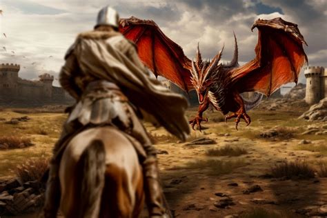 Fighting a dragon fantasy remix | Free Photo Illustration - rawpixel