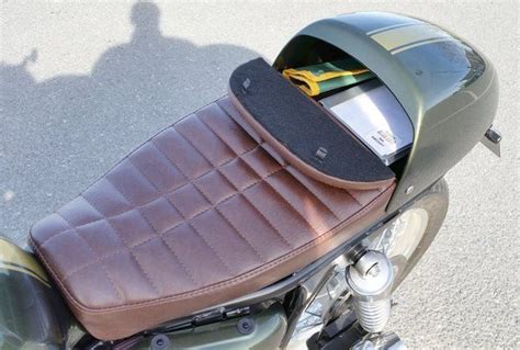 Custom Cafe Racer storage "glove box" seats. Wilder FACTORY | Cafe ...