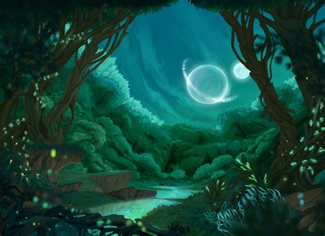 ArtStation - Luminous alien forest for parallax animation