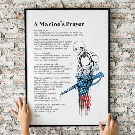 A Marine's Prayer US Marine Corps Marine's Gift - Etsy