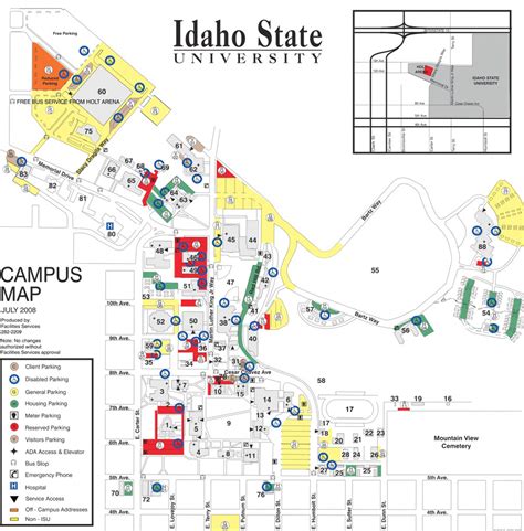 Idaho State University Campus Map - Printable Map