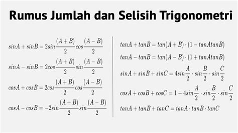 Rumus Dan Contoh Soal Identitas Trigonometri Lengkap Riset - Riset