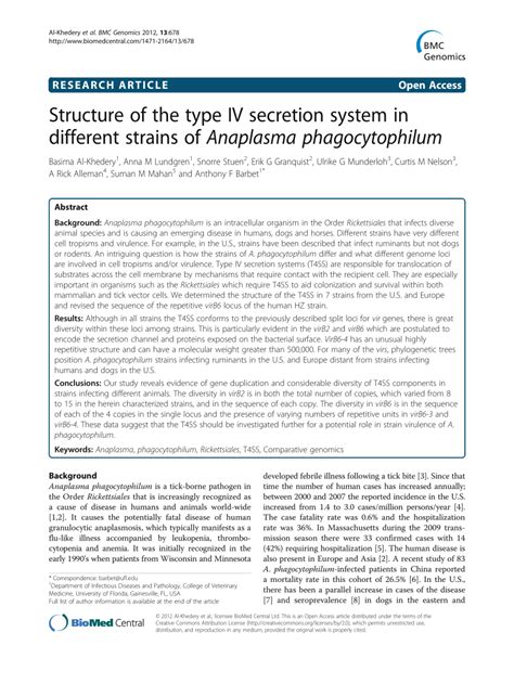 (PDF) Structure of the type IV secretion system in different strains of