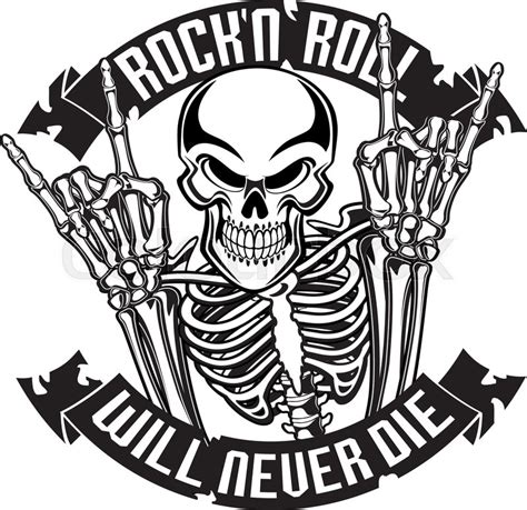 Rock And Roll Skeleton Hand Svg