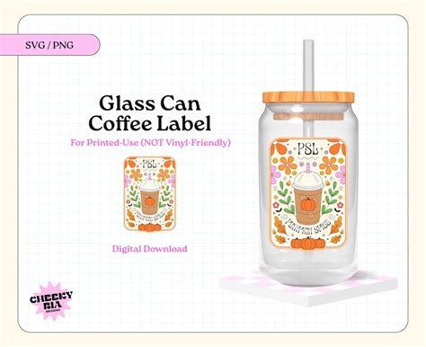 Pumpkin Spice Label SVG PNG Coffee Label Sticker File Trendy Halloween Design PSL Spooky Design ...