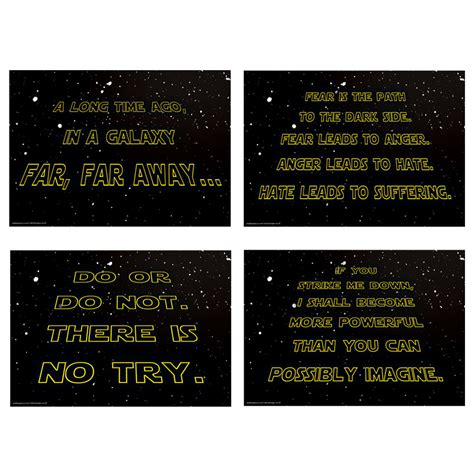 Star Wars Quotes Posters - Pack of 4 - Decorations | Party Packs