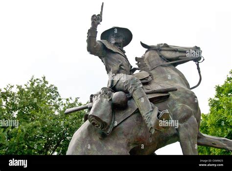 Texas Ranger Captain John Coffee "Jack" Hays (1817-1883) statue on the Hays County Courthouse ...