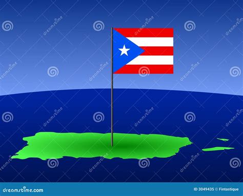 Map Of Puerto Rico With Flag Cartoon Vector | CartoonDealer.com #3049435