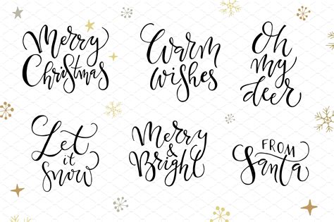 Merry Christmas Calligraphy Set | Illustrator Templates ~ Creative Market