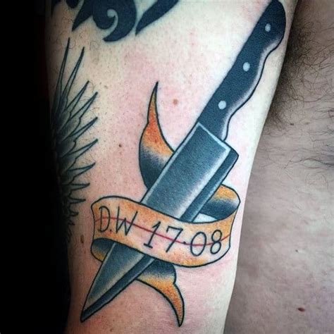 60 Chef Knife Tattoo Designs For Men - Cook Ink Ideas