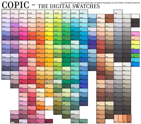 Copic Digi Color Chart - Alcohol Ink Art