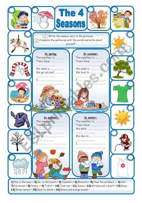 ️French Seasons Worksheet Free Download| Goodimg.co