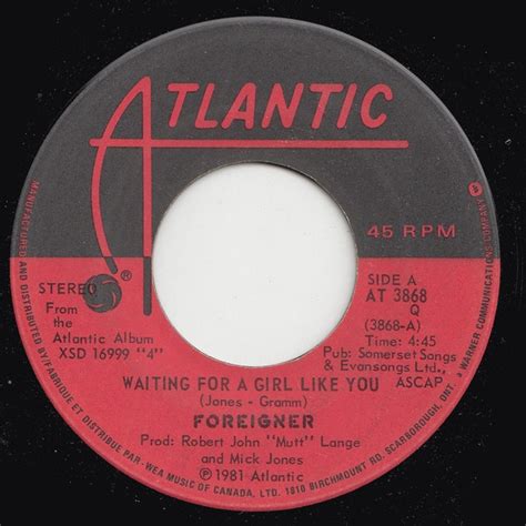 Foreigner – Waiting For A Girl Like You (1981, Vinyl) - Discogs