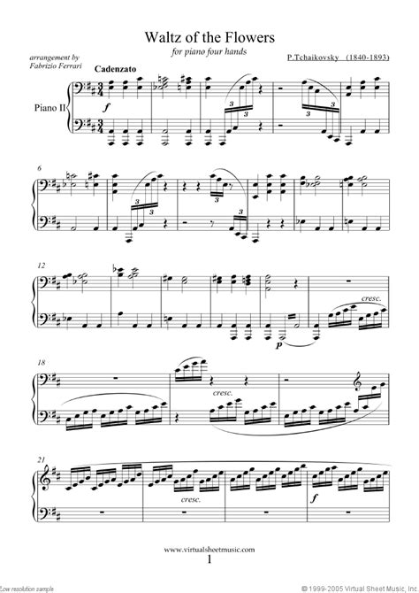 Waltz of the Flowers sheet music for piano four hands (PDF)