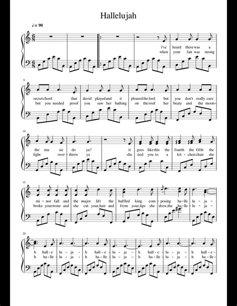 Hallelujah (PTX Version But Piano 1 part) sheet music for Piano download free in PDF or MIDI