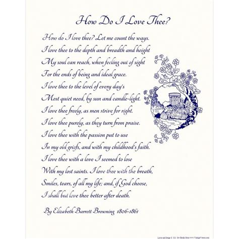 How Do I Love Thee Poem Elizabeth Barrett Browning at Lizzie Allsop blog