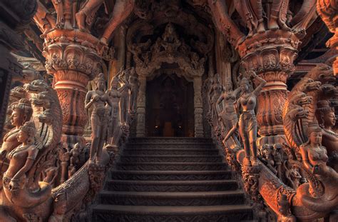 Serenity in Wood: HD Wallpaper of Thailand's Sanctuary of Truth by ...