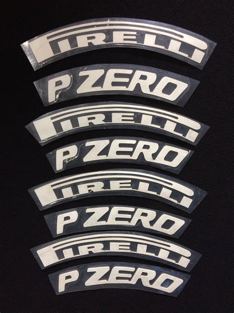 Permanent Tire Letters Sticker 1 Pirelli P ZERO White