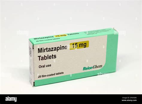 Photo of box of Mirtazapine 15mg tablets used to treat depression Stock Photo - Alamy