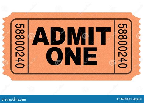 Admit One Movie Ticket Royalty Free Stock Photos - Image: 14070758