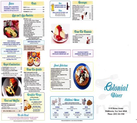 The Colonial Diner menus in Middletown, New York, United States