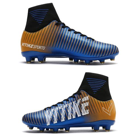 Little Kid/Big Kid WETIKE Kids Soccer Cleats for Boys Youth Cleats Football Boots with High ...