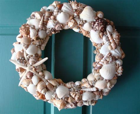 Image detail for -Seashell Wreath Coastal Beach Cottage Decor Nautical House Decor | Seashell ...