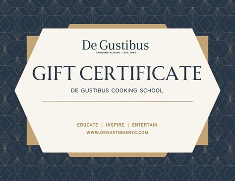 Gift Certificates – De Gustibus Cooking School