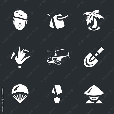 Vector Set of Vietnam War Icons. Stock Vector | Adobe Stock