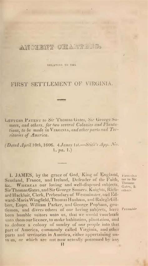 First Charter of Virginia (1606) - Encyclopedia Virginia