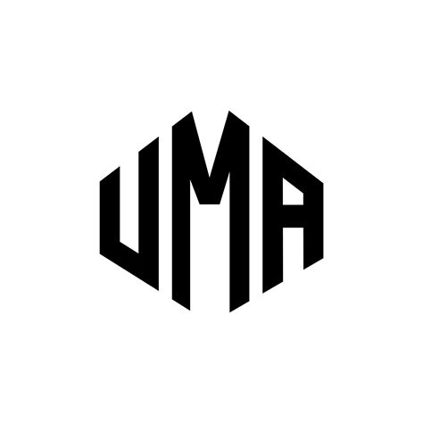 UMA letter logo design with polygon shape. UMA polygon and cube shape logo design. UMA hexagon ...