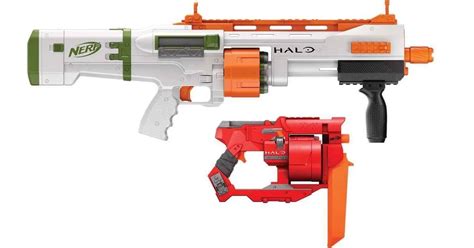 NERF Halo Bulldog SG Dart Blaster -- Pump-Action, Rotating 10-Dart Drum ...