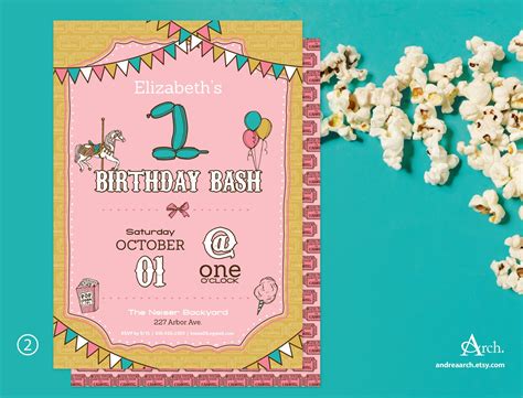 Carnival Birthday Bash Invitation - Etsy