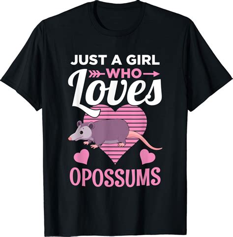 Amazon.com: Just a Girl Who Loves Opossums Cute Opossum Gift T-Shirt : Clothing, Shoes & Jewelry