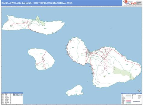 Kahului-Wailuku-Lahaina, HI Metro Area Wall Map Basic Style by MarketMAPS