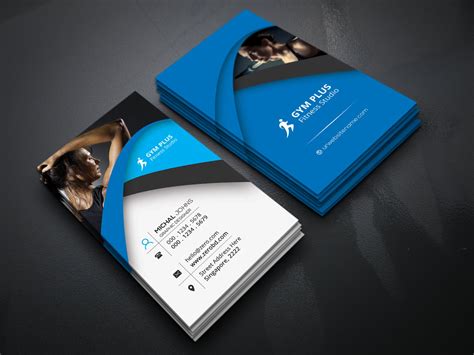 Business Card Of Gym Fitness | Business Card Templates ~ Creative Market