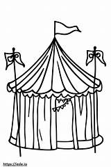 Carnival circus coloring Page sketch template