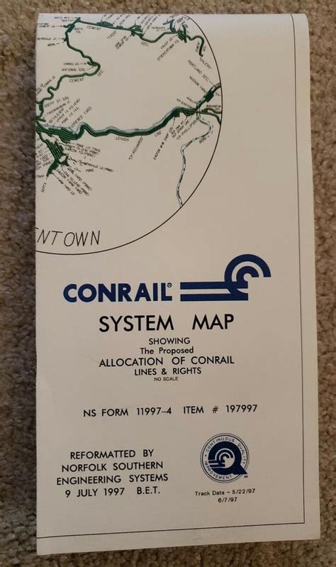 Conrail Railroad System Map 1997 | #2057380956