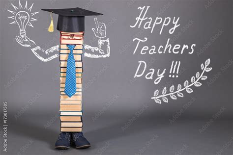 Happy teachers day funny education concept Stock Photo | Adobe Stock